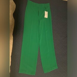NWT Zara Kelly Green Wide Leg Pants